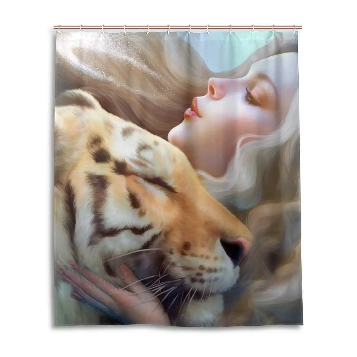 Водонепроницаемая занавеска для ванной из полиэстера с изображением девушки