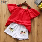 Костюм Humor Bear для девочек, Летний Новый Топ без рукавов + шорты с вышивкой, комплект из 2 предметов, одежда для маленьких девочек