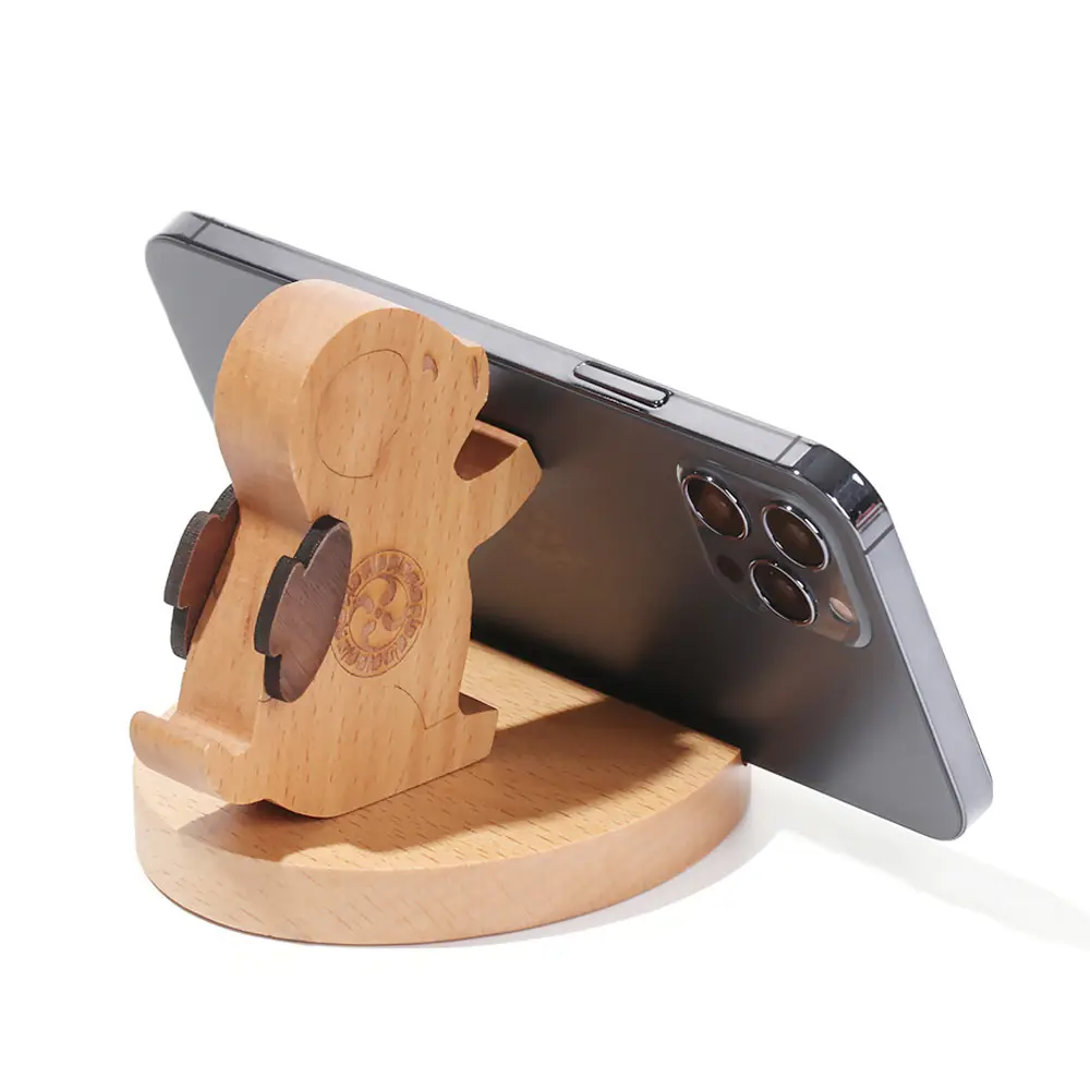 Деревянная универсальная настольная подставка держатель для смартфона и
