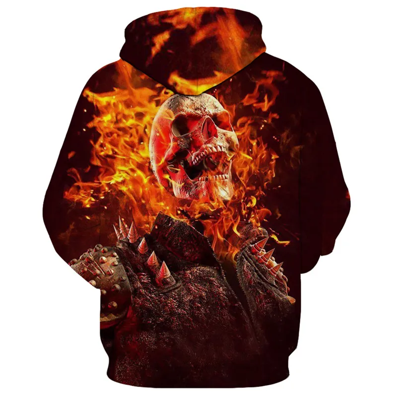 Flame Skull Knight Print 3D Hooded Sweatshirt Latest Fashion Sportswear Pullover Dropshipping and Wholesale US SIZE |