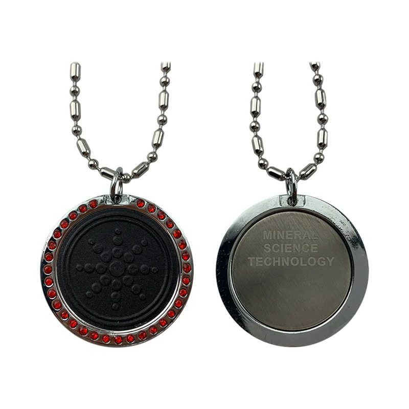 

Red Crystal Energy Quantum Pendant Necklace Volcanic Stone Health Jewelry