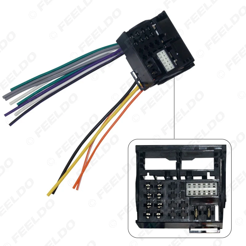 FEELDO 10 шт. автомобильное радио стерео головное устройство жгут для Volkswagen Golf7