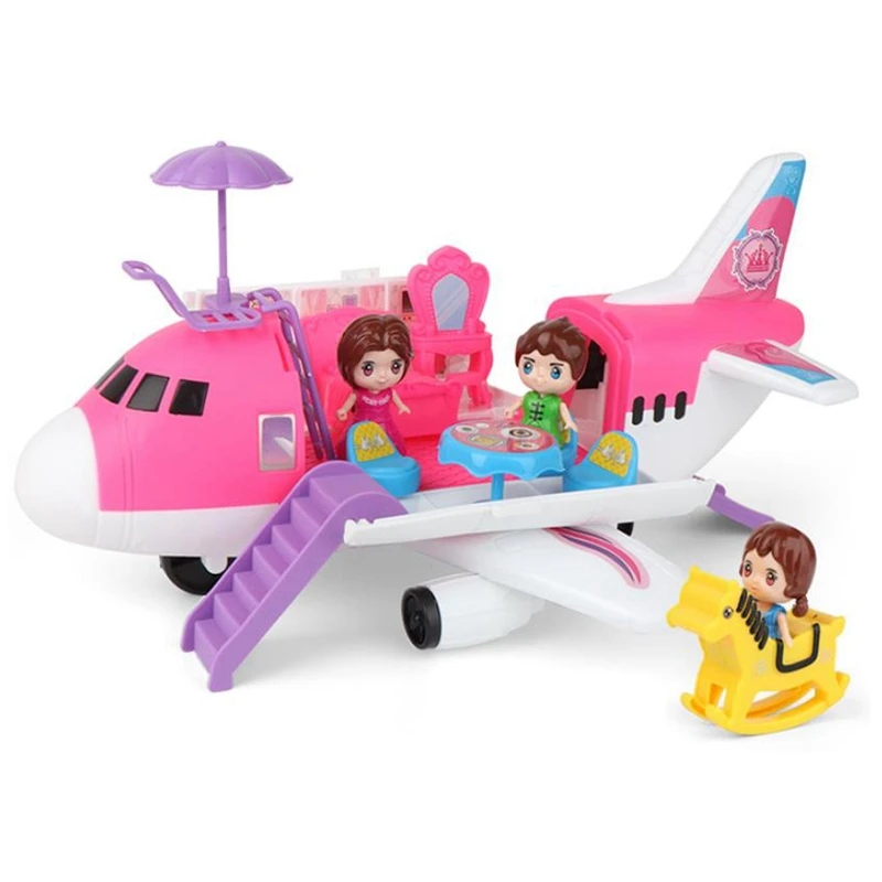 

Children Inertia Airplane Model Toy Storage Large Size Passenger Aircraft Girl Play House Set Kids Toy