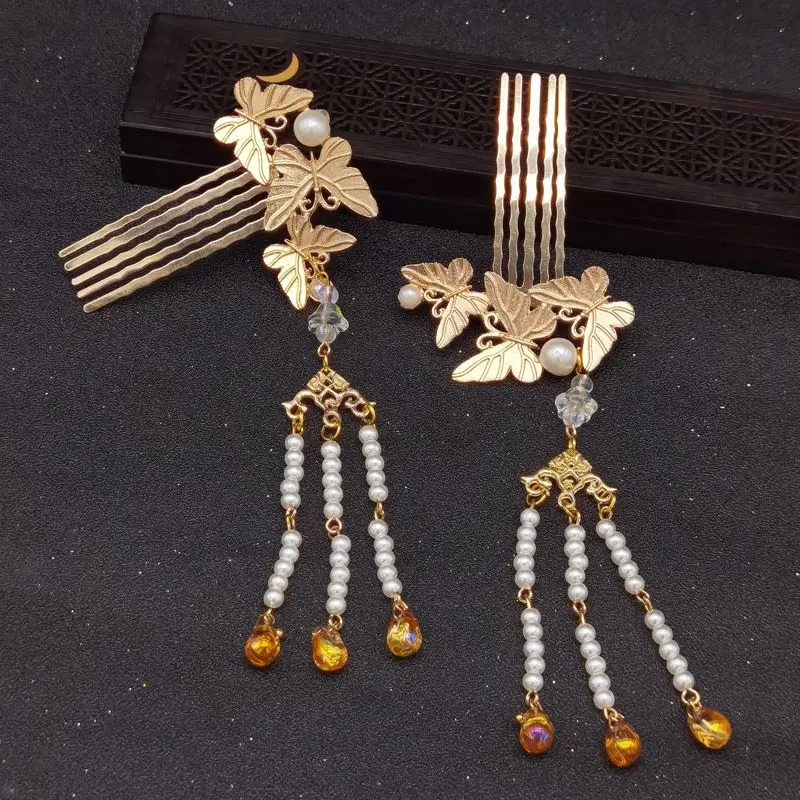 

Vintage Hair Comb for Women Chinese Hanfu Accessory Butterfly Hairpin