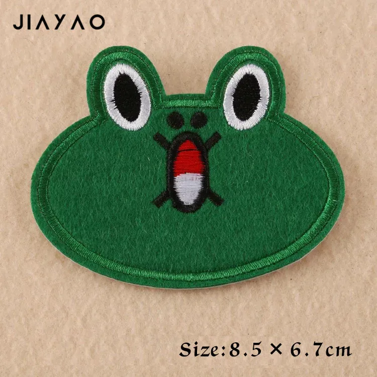 Вышитая наклейка Мультяшные термоклейкие наклейки для одежды с лягушкой