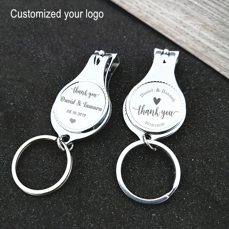 50Pcs Personalized Wedding/Baptism/first communion anniversary Multifunctional Wine Opener/Keychain/Nail Clippers