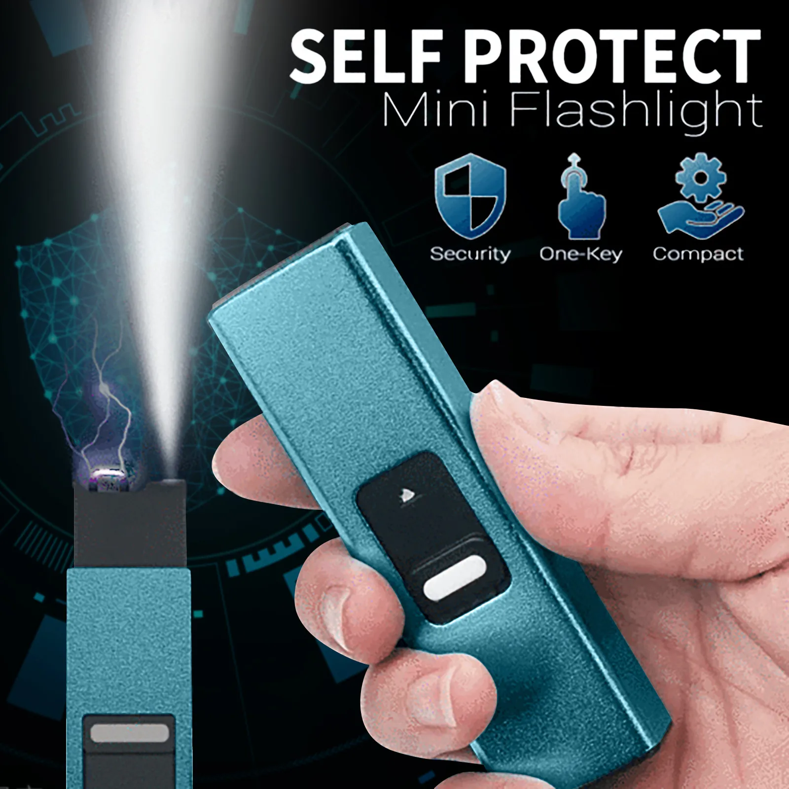 Portable Rechargeable Flashlight Usb Keychain Stun Tool Self-defense Protect Mini Flashlight Outdoor Lighting Led Flashlight