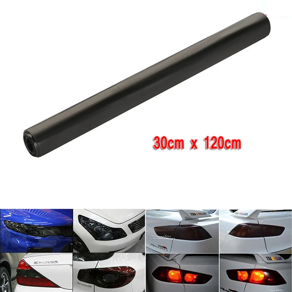 

Auto Car Sticker Smoke Fog Light HeadLight Taillight Tint Vinyl Film Sheet Car Decoration Decals (Dark Black)