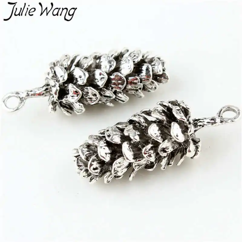 Julie Wang 5 шт. подвески из сплава сосновые конусы антикварный золотой серебряный