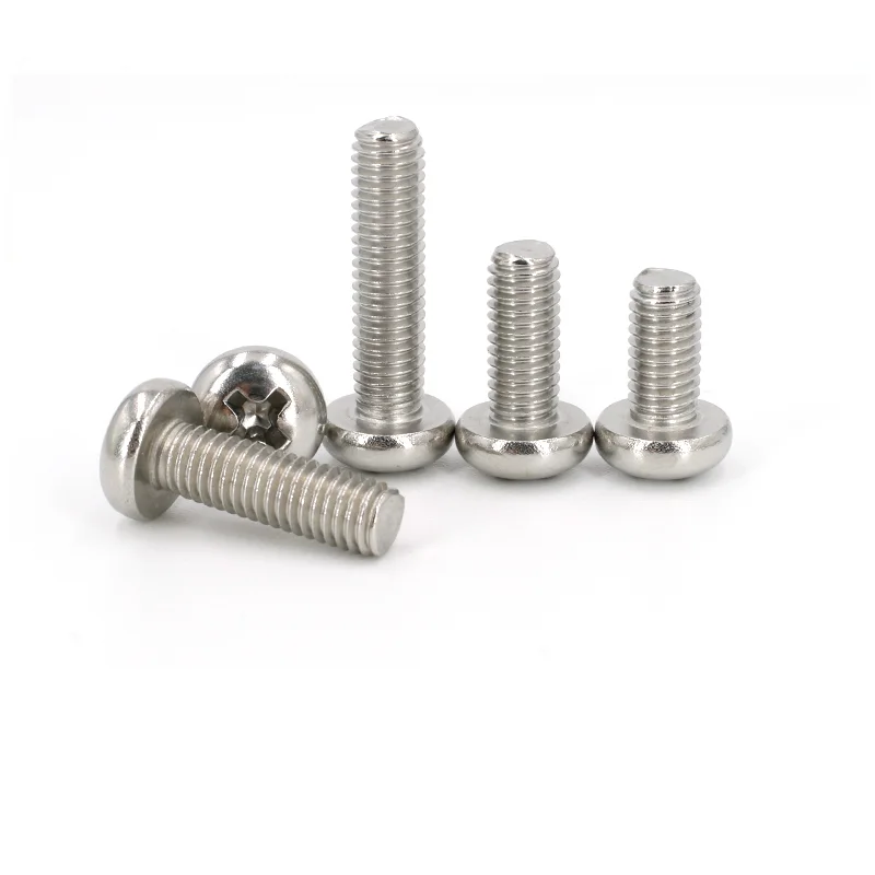 50PCS M1 M1.2 M1.4 M1.6 304 Stainless Steel Cross Recessed Pan Head PM Screws Phillips GB818 L=3-14mm | Строительство и ремонт