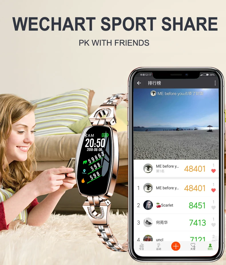 Женские Смарт часы 2021 для Android IOS Водонепроницаемый Фитнес браслет женские