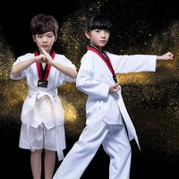 children taekwondo uniform adult gym judo taekwondo clothes sports training clothes white karate suit with belts waistband