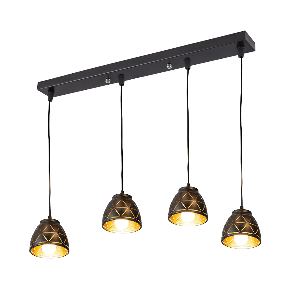 

Подвесной светильник для столовой в скандинавском стиле, Лофт с отверстиями, E27, светодиодный железный черный абажур, украшение для кухни, б...
