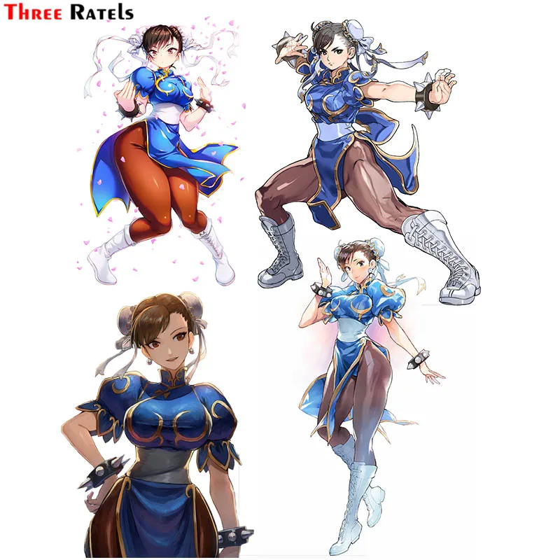 

Аниме игра Chun Li для школы Three Ratels F344, Подарочная наклейка для скейтборда, путешествий, багажа, гитары, ноутбука, водонепроницаемая автомобиль...