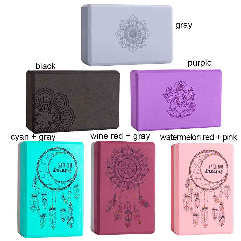 

Brick Pilates Yoga Brick Strip Pattern Yoga Brick EVA 6 Color Block Stretch Workout Foaming Foam