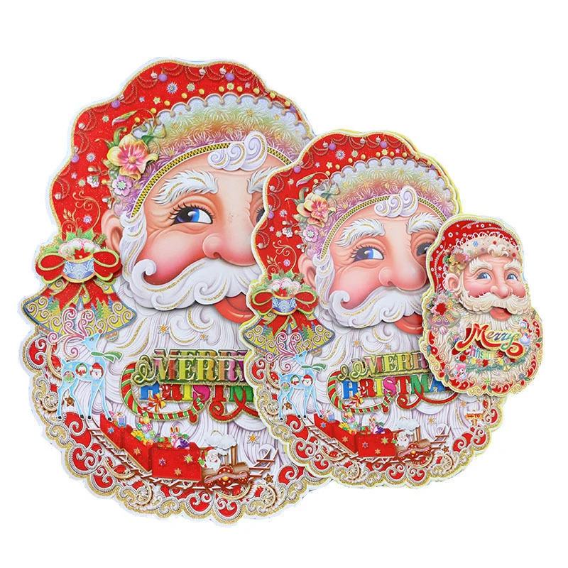 Мультяшный Санта-Клаус снеговик наклейка на дверь оконные наклейки настенные