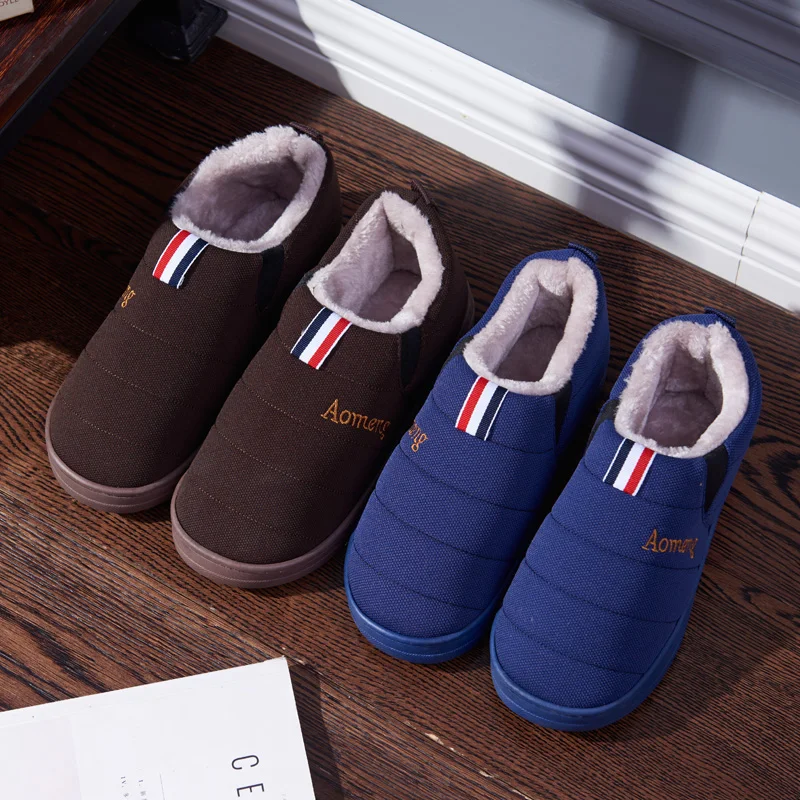 Мужские хлопковые тапочки Новинка 2019 года зимняя мужская теплая хлопковая обувь