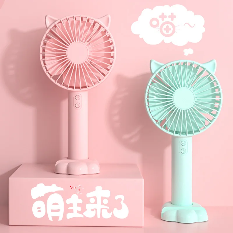 

New Handheld Fan Three-speed Desktop USB Charging Small Fan Student Dormitory Portable Night Light Silent Electric Fan
