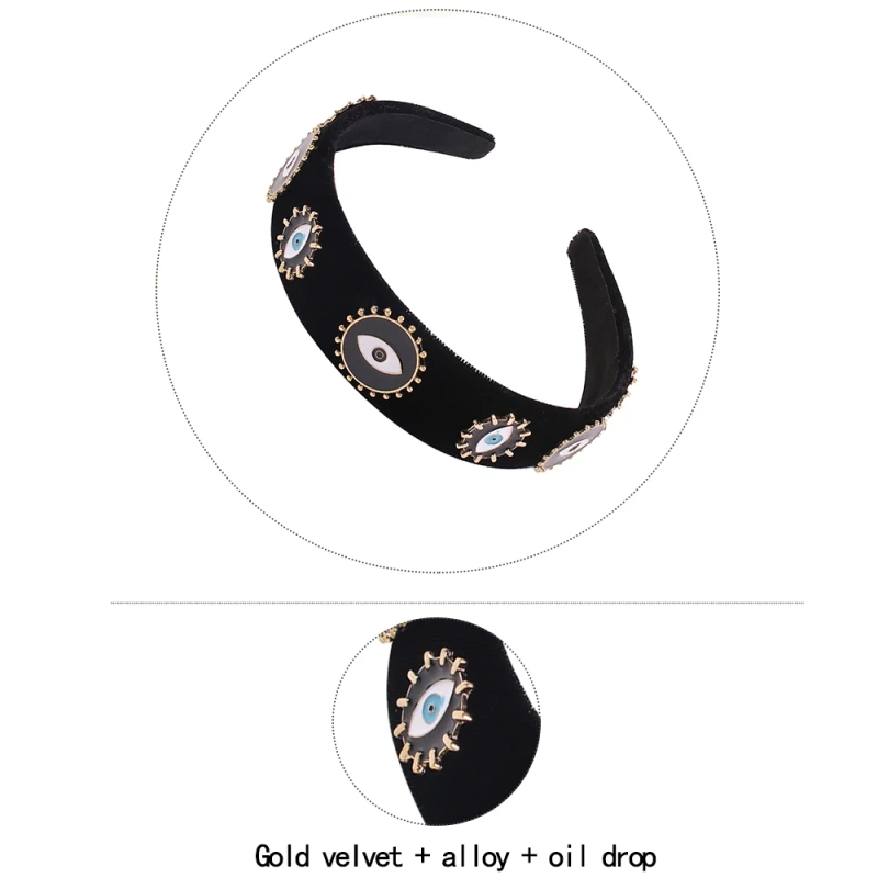 Женский обруч для волос в стиле барокко теплый мягкий бархатный с широким