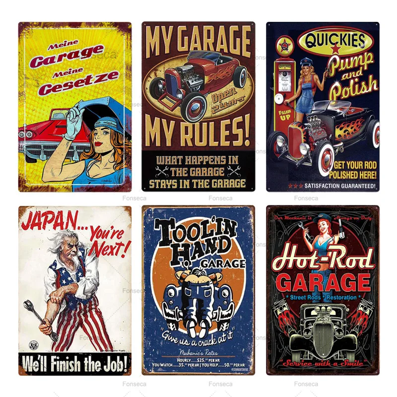 

Sign Plaque Metal Vintage Tin Sign Retro Garage Signs Man Cave Wall Decor Iron Painting