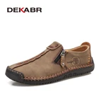 DEKABRкожаная обувь ручной работы; Повседневная обувь; Дышащая модная обувь, деловая, для офиса, обувь легкая на молнии; Ботинки на мягкой, плоской подошве; Размера плюс размер 39-48