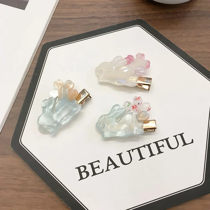 

Auspicious Fairy Rabbit Acetate Women Hair Clip Love Shape Hairgrips Barrettes Hair Accessories Women