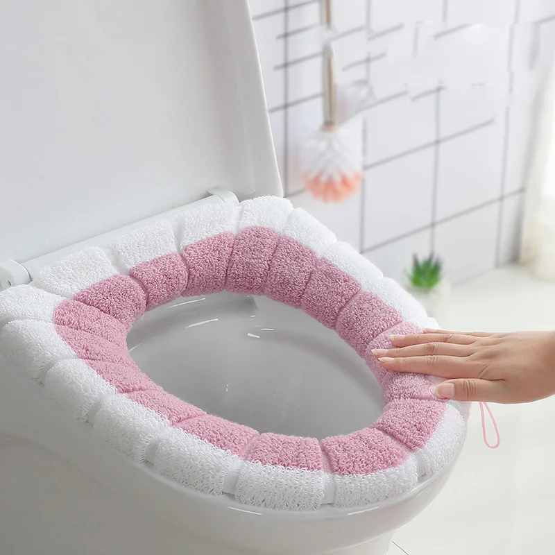3 ColorUniversal теплые мягкие моющееся сиденье для унитаза крышка коврик зимний комплект коврик для унитаза сиденье Чехол для унитаза крышка аксессуары для ванной комнаты