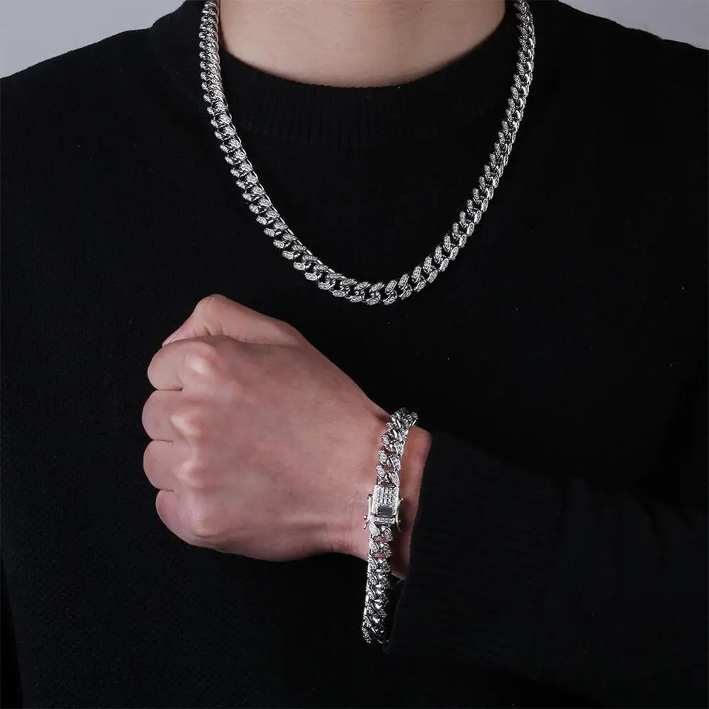 TOPGRILLZ 10 мм Майами кубинская цепочка браслет медный Золотой Серебряный Цвет