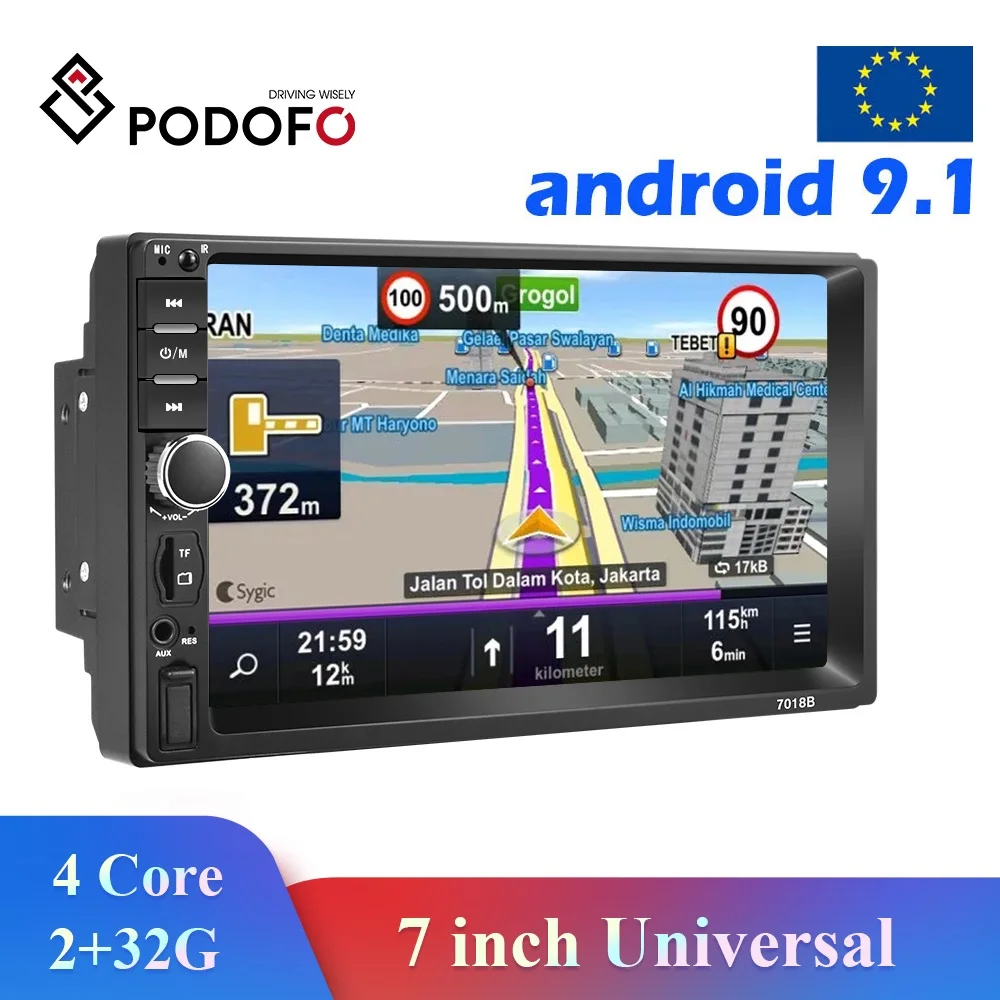 Podofo мультимедийный плеер Android 2 Din радио автомобильный DVD GPS для Nissan Almera Toyota Volkswagen