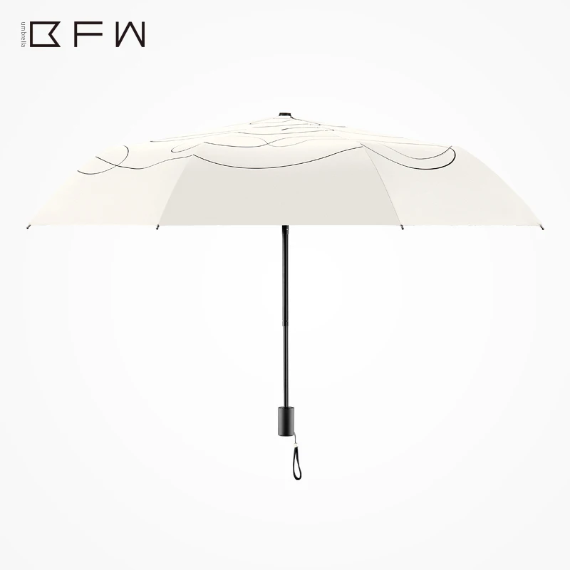 

White Folding Sun Umbrella Travel Rain Umbrella Sunscreen Women Sun Protection UV Ultra Light Mini Portable Decoration B50