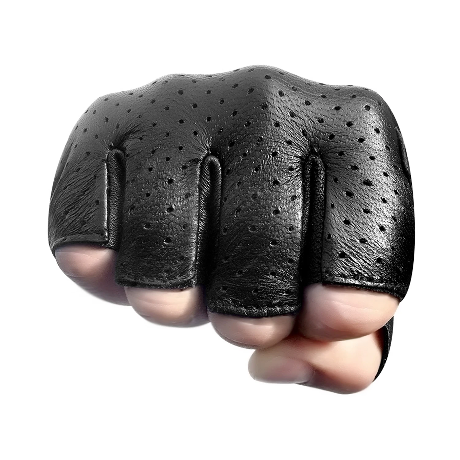 Motorcycle Gloves Half Finger Genuine Leather Fingerless Summer Men Mitt Glove Scooter Moto Mitten Electric Bike Racing Cycling |