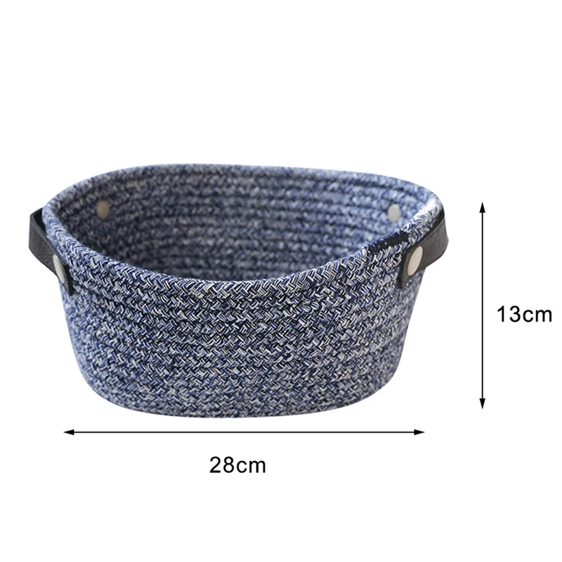 

High Woven Large Capacity Universal Cotton Rope Storage Basket With Handle UEJ
