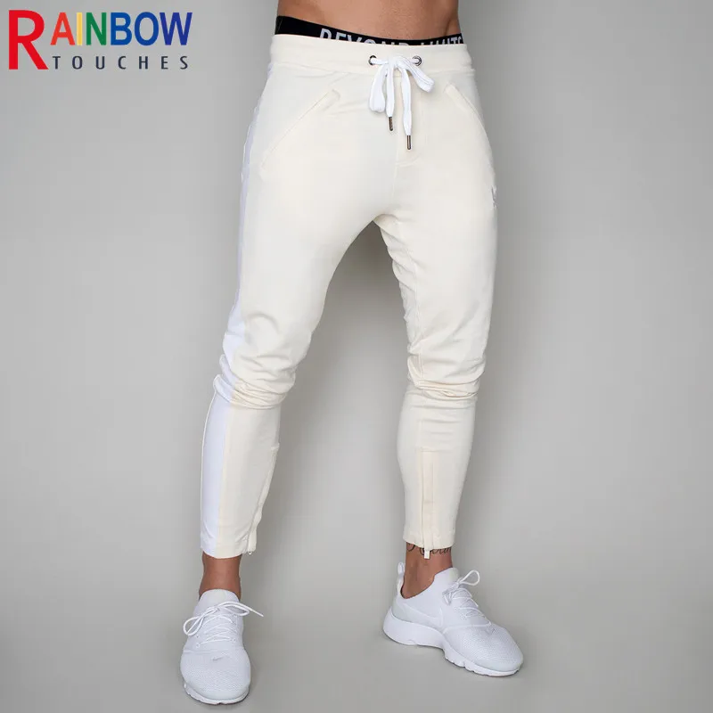 

Брюки Rainbowtouches мужские однотонные спортивные, штаны для фитнеса, тренировочная одежда для бега, супер эластичные штаны превосходного качества