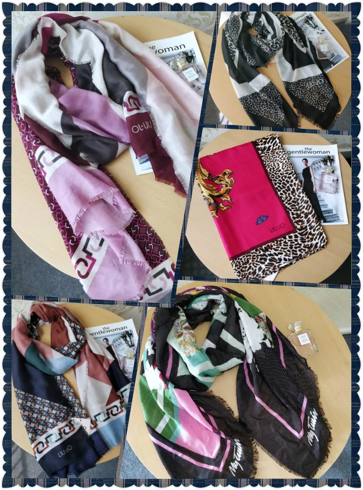 Итальянский модный популярный логотип liu женский шарф с принтом букв шаль от