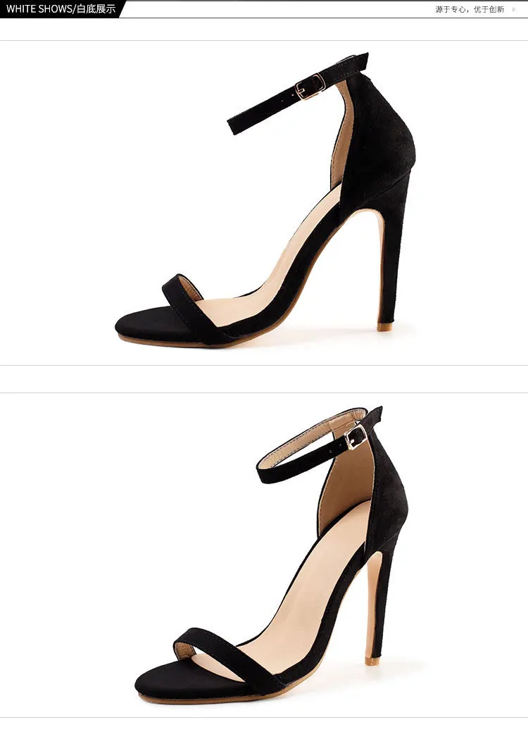 

Sandals women's 2021 summer new women's sandals open toe button high heel women's shoes large size
