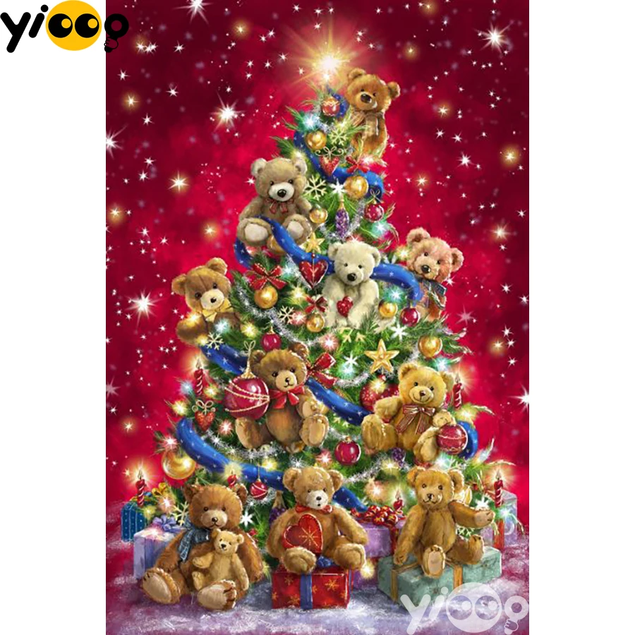 

Full Square/round Drill Diamond Painting Christmas tree bear Diamond Embroidery Cross stitch Rhinestone Mosaic Decor Gift AX1690