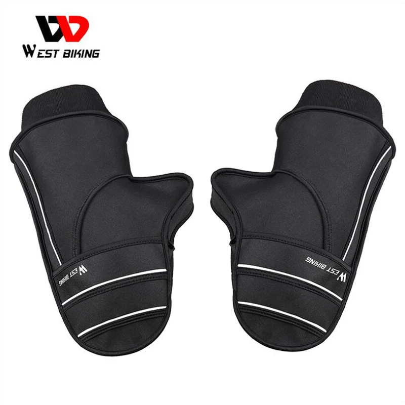 

WEST BIKING Winter Warm Bike Handlebar Gloves Windproof MTB Bike Outdoor Riding Gloves Electric Bike Motorcycle Cycling Gloves