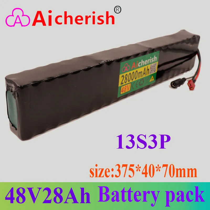 

Batterij 18650 Elektrische Fiets 48V Lithium Ion Oplaadbare Batterij Ingebouwde Bms Functie Bescherming 13S3P 28ah 780W Li-ion