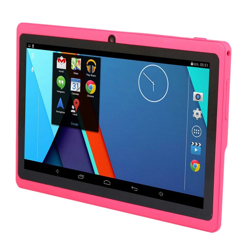 Pink 7 дюймов Детские Планшеты Android 4 ядра двойной Камера Wi-Fi Образование игры подарок для мальчиков и девочек - Цвет: Pink