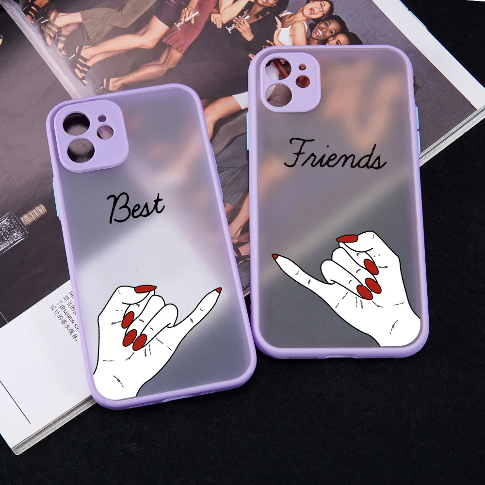 

Best Friends Pattern Ladybro Pairs Matte Cover Skin for iPhone 11 12 Pro Max X XS XR 6 6s 7 8 Plus SE2 Mini Phone Case Fundas