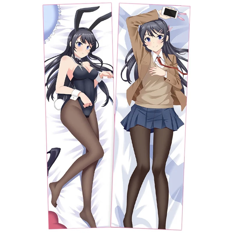 Seishun Buta Yarou Sakurajima Mai Dakimakura Аниме девушка обнимающая Подушка Чехол|Наволочка| |
