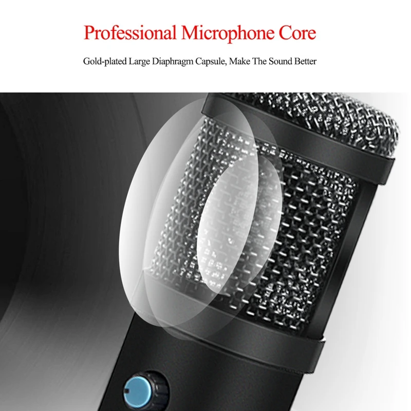 

USB Condenser Microphone Studio Recording BM858 Professional Computer Microphone Kit for YouTube Vocals Voice