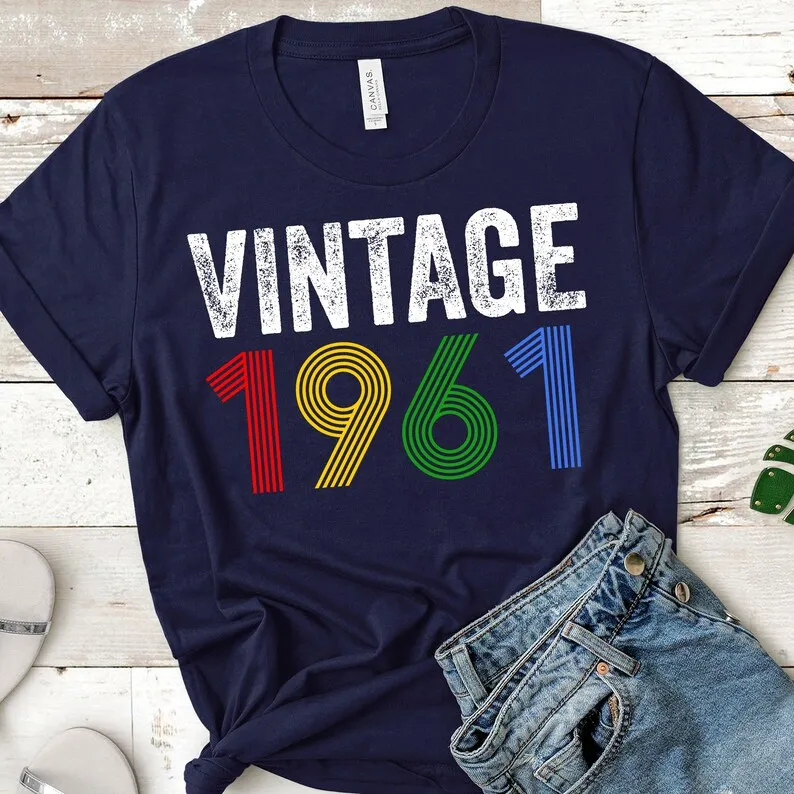 

Vintage 1961 61th Birthday Gift All Original Parts Classic 100%Cotton Female Clothing O Neck Shirt Short Sleeve Girl Top Tee y2k