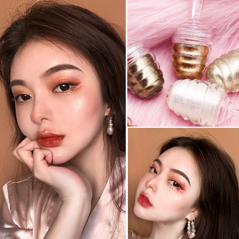 Жидкие тени для век с металлическим пигментом водостойкие серебристые зеленые