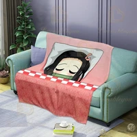 new demon slayers animation pattern soft and comfortable blanket flannel printing sleeping blanket on the bed or sofa
