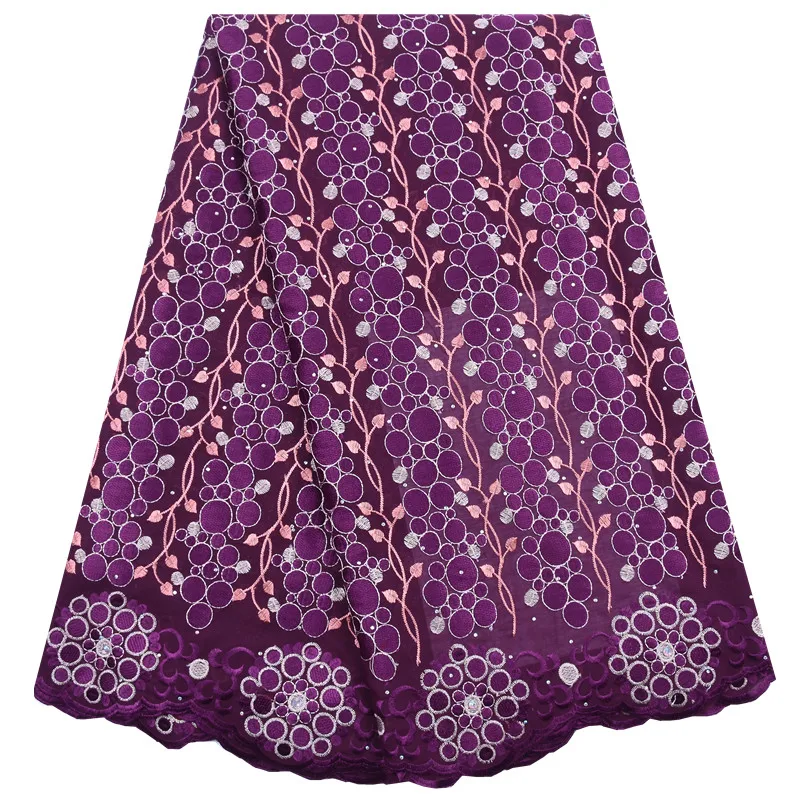 Нигерийская швейцарская хлопковая вуаль Kalume кружевная ткань коричневая