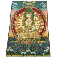 tibetan buddha silk embroidery nepalese golden silk old thangka portrait weaving embroidery avalokitesvara thangka