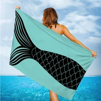 hot microfiber printed beach towels custom only mermaid tail printed bath towel swimming wipe sweat beach seat towel 70140cm