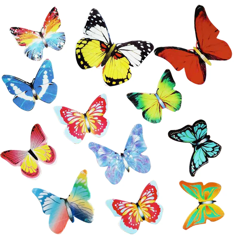 

40Pcs Mixed Butterfly Edible Glutinous Wafer Rice Paper Cupcake Cake Dessert Toppers For Birthday Wedding Cake Decorations