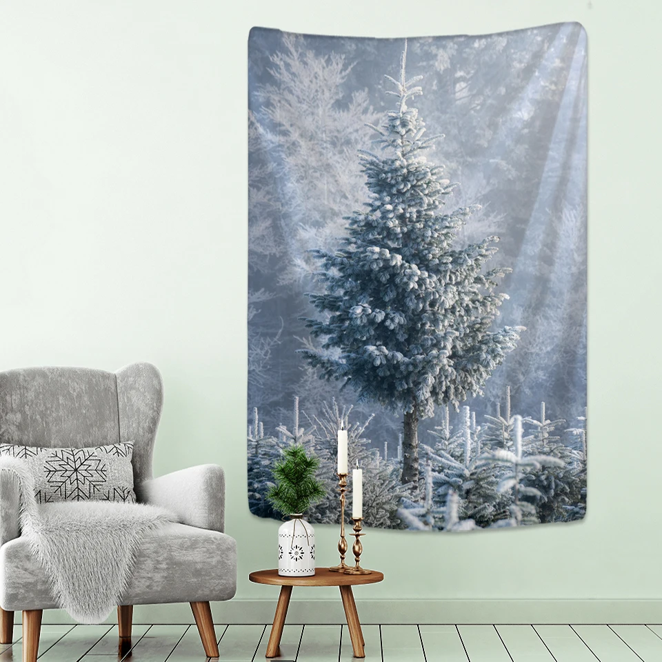 Рождественский фантазийный гобелен со сценой для домашнего декора